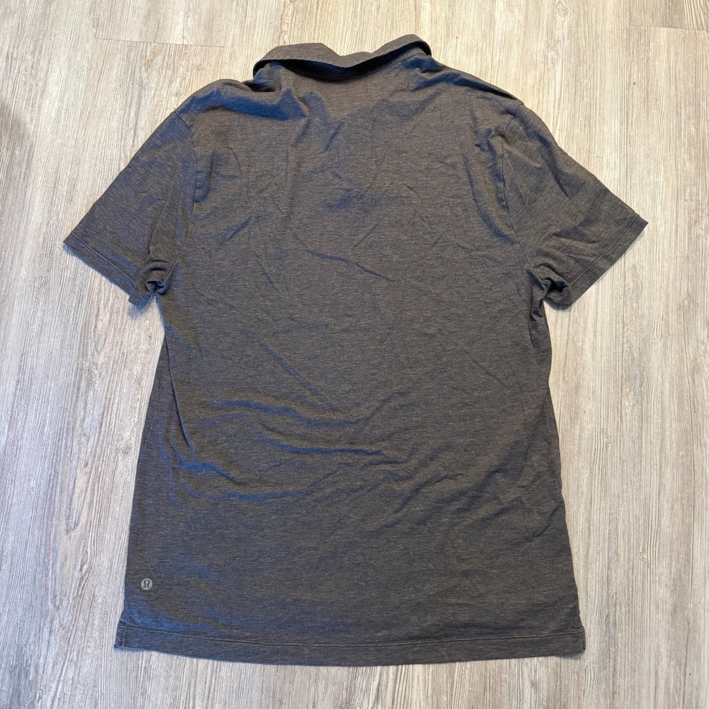 Lululemon Mens Medium Dark Gray Polo Active Shirt - Picture 3 of 4